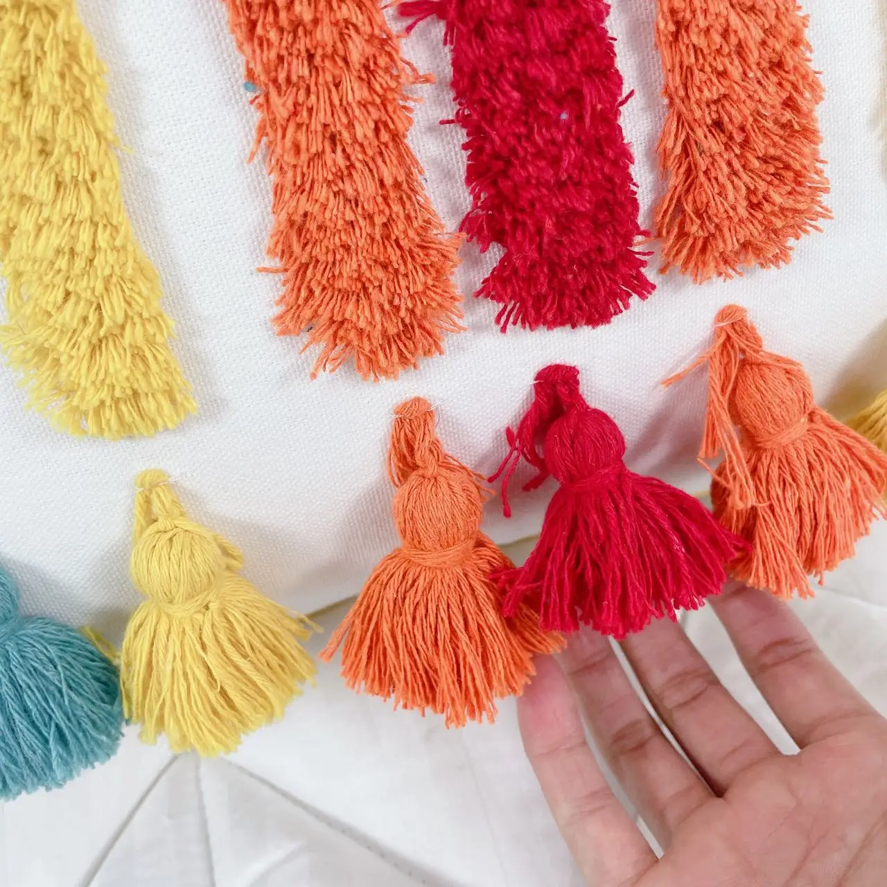 Luxury Home Decor Couch Sofa Bedroom Boho Cushion Cover Cotton tassels linen fringe pillow cover