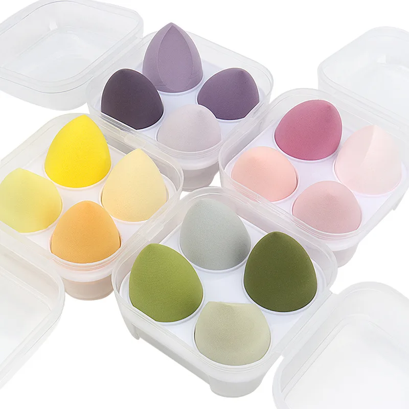 4 Pcs Box Makeup Egg  Sponge Puff Cosmetic Puff Blender Makeup Beauty Sponge Set