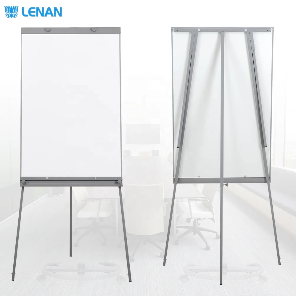  New design magnetic writing white board mobile flipchart easel tripod flip chart stand with extended