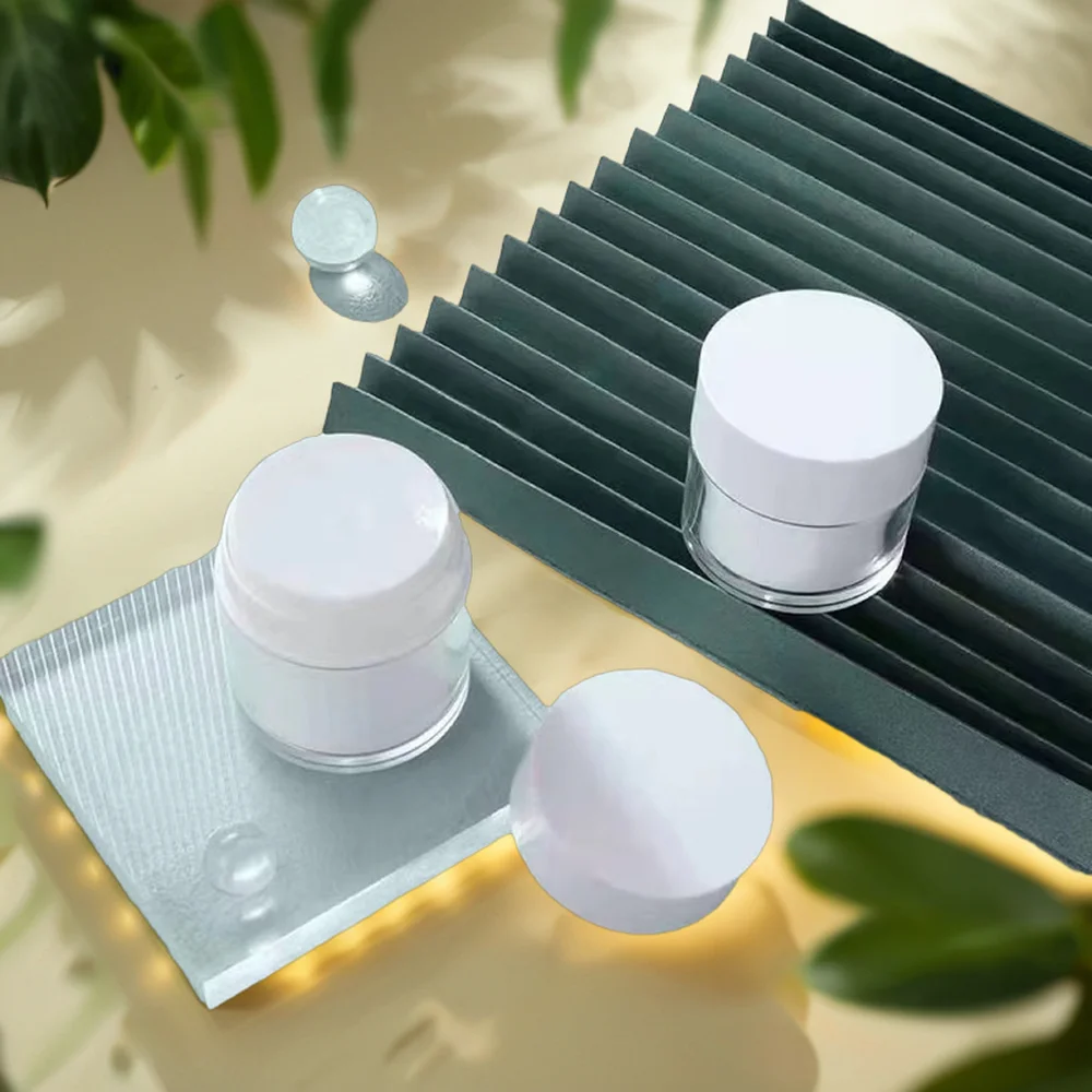 100g Cream Double Wall Acrylic Jar OEM Skin Care Powder Jar with Lids Customizable for Cosmetic Use