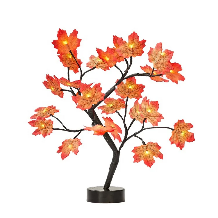 Garden Decoration Holiday Led Battery Operated Outdoor USB Tabletop Bonsai Decor Maple Tree Light