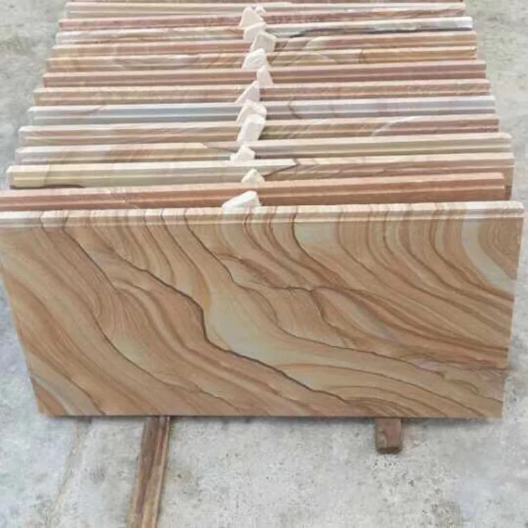 Chinese Natural Stone Yellow Wooden Vein Sandstone for Wall Cladding