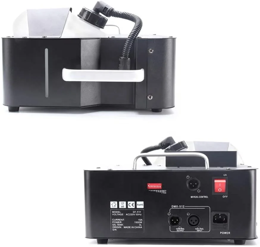 UKing RGB Lighting Effect Fog Machine with Remote & DMX 512 1500W Smoke Machine