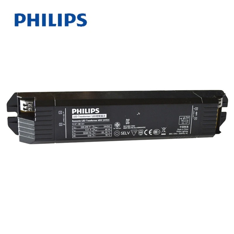 Электронный светодиодный трансформатор постоянного напряжения PHILIPSLED 24 В 30 Вт 60 120 180 для светодиодных лент