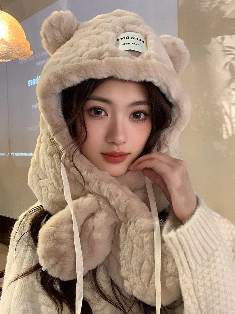 ChanBol Buy Online Hat scarf Thickening keeping warm trapper hats with custom logo beanie winter hats for women