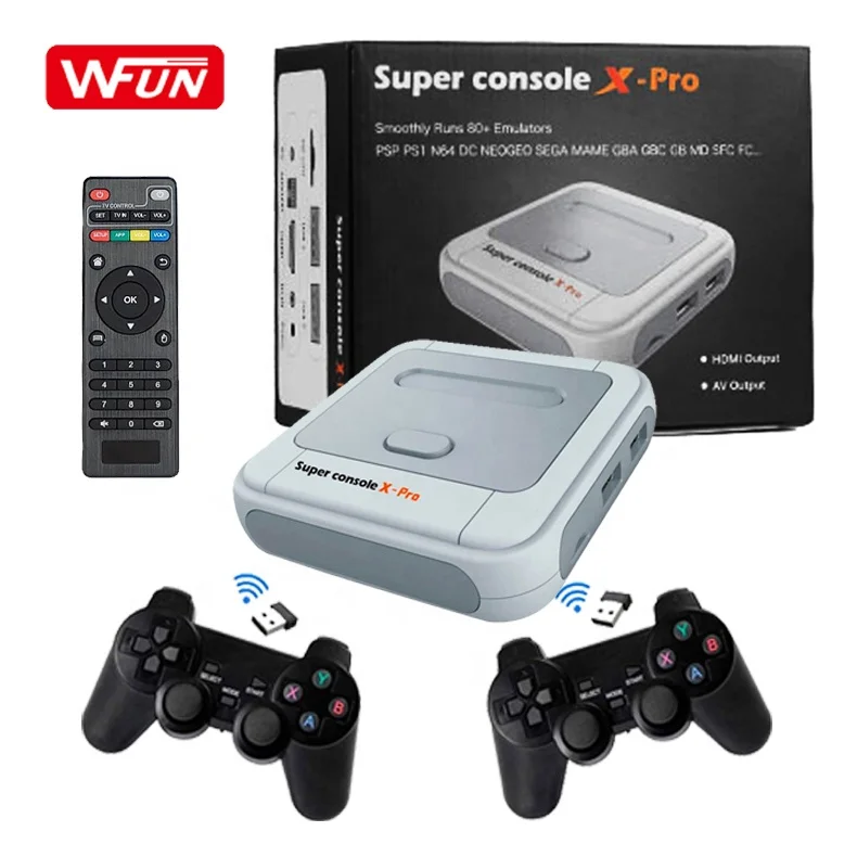  Супер консоль S905X Wi-Fi 4K HD X Pro 50 + Эмулятор 50000 игр Ретро Мини ТВ приставка Видеоигра для