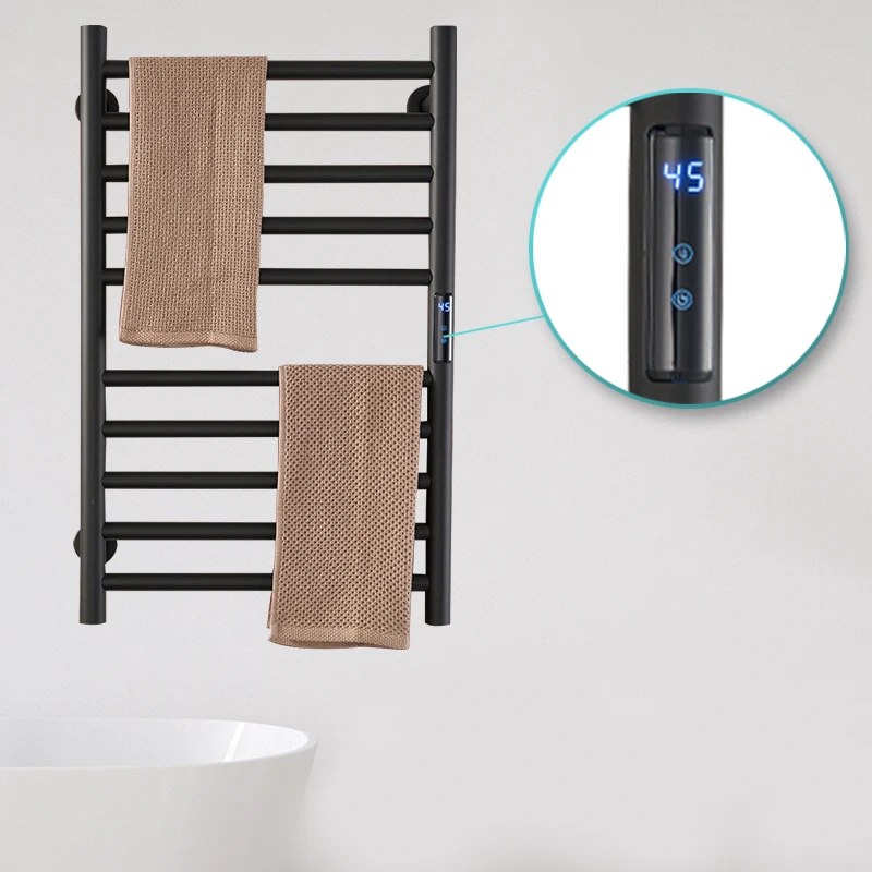 High quality Stainless Steel Heated Towel Shelf Anthracite Adjustable Temperature Heated Towel Rack Electronic Towel Dryer