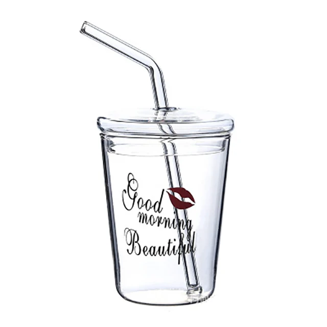 Heat Resistant Transfer Clear Coffee Juice Glass Cup Reusable Coffee Mug High Borosilicate with Glass Crack Resistant Creative