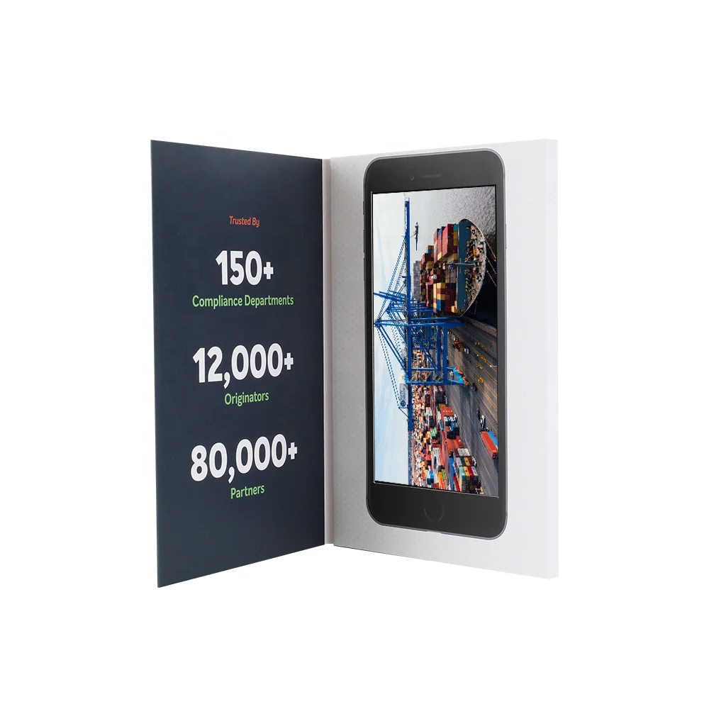 Custom Logo customize video gift brochure cards box 2.4 inch video  brochure sleeve lcd screen a4 video brochure kit card