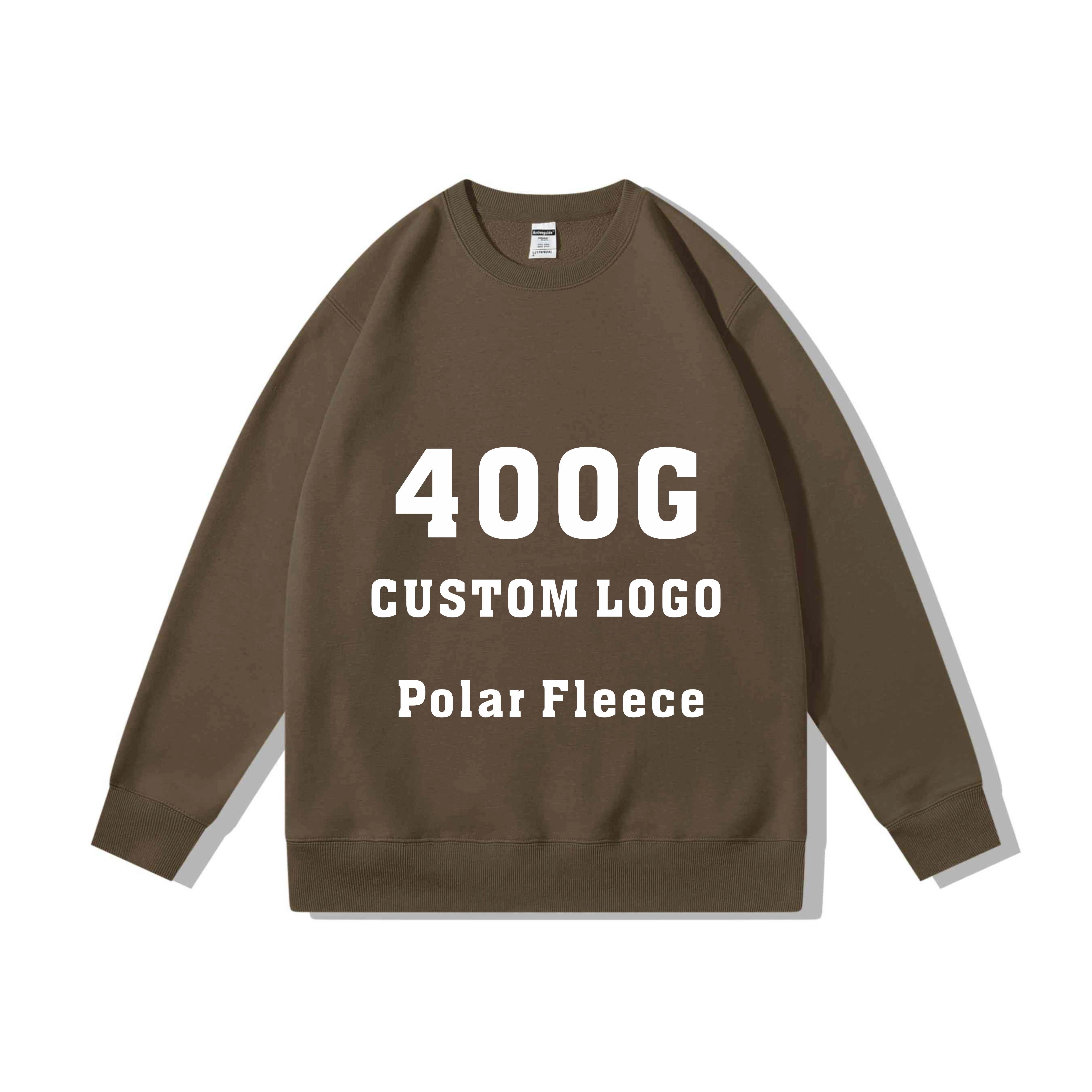 High Quality 400g Oversized Heavy Hip Hop Street Sweatshirt Custom Logo Pullover Polar Fleece Hoodie