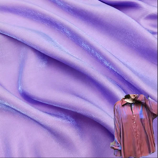 shiny 77% spun rayon 23%polyester Sheer Voile Organdy Fabric for Clothing and Decoration