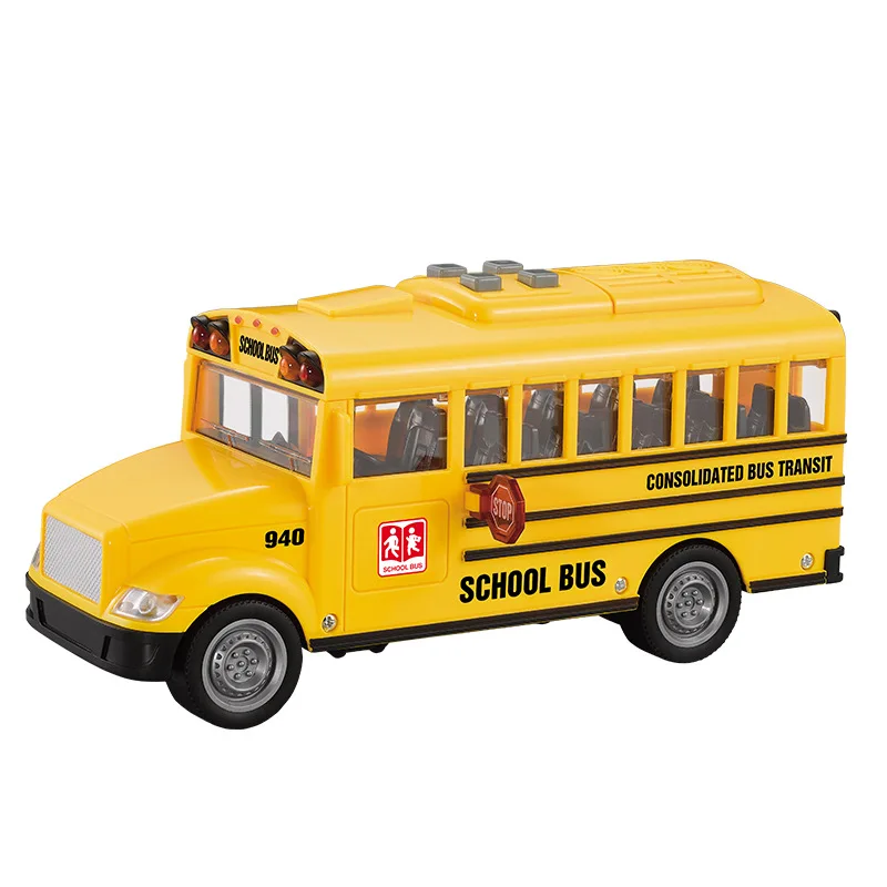 Art children toys school bus large bus boy bus inertia baby car simulation model sound and light
