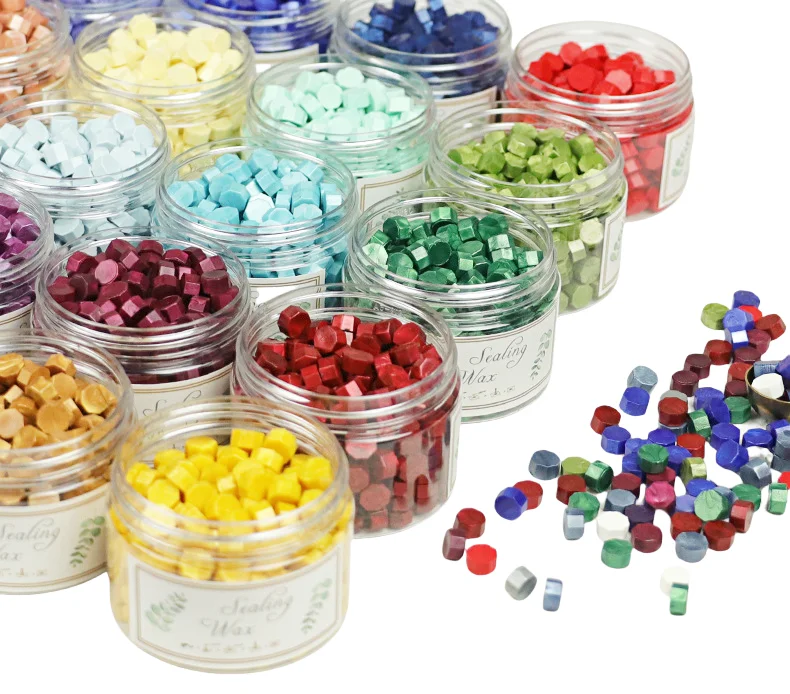 Cpatrick Octagonal flame paint wax particles, flame paint seal wax particles bottled with 200 particles