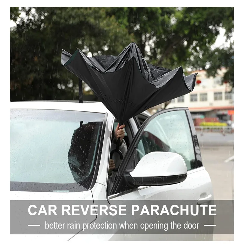 Customized Design C type Holder Hold Free Car Reverse Panama Country Flag Double Layer Umbrella