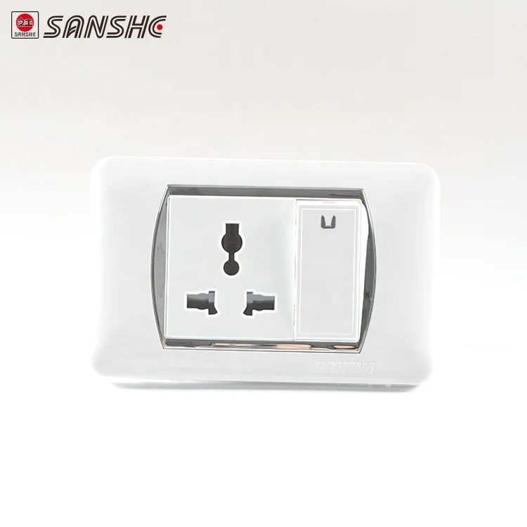 SANSHE low price 16a electrical switched socket 1 gang switch 4 pin multi socket