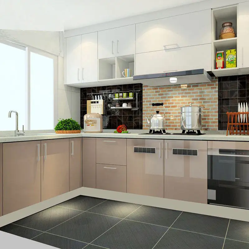 NICOCABINET Customaztion Singaporean Design High Gloss Finish Different Color Options Small Family Kitchen Cabinet