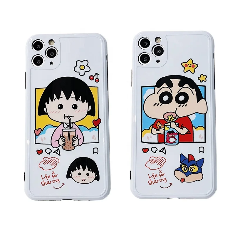 Японские Мультяшные милые карандаши Shin chan Sakura Momoko чехол для iphone 12 Новый чехол для телефона 2022