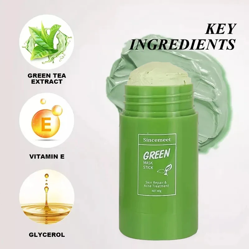Private Label Clay Mask Stick Deep Cleanising Organic Mud Purifying Whitening Nourishing Green Tea Face Clay Mask Stick