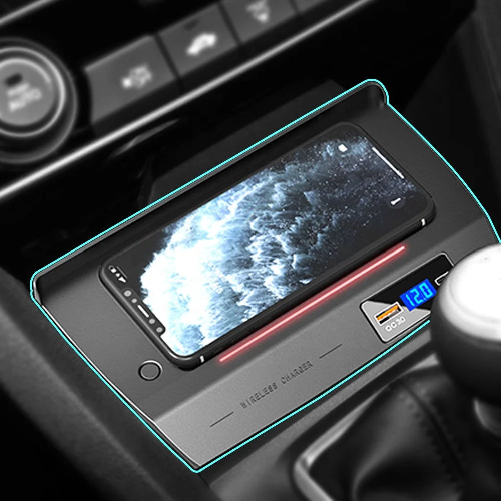 15W Wireless car Charger mount For Honda Civic 2016 2020 power charging adapter phone holder for iphone 11 Fast Charge plate