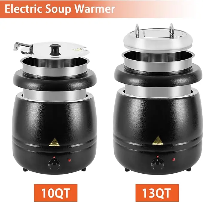 10L/13L black electric pot soup porridge kettle warmer counter top pot heater kitchen food warmer