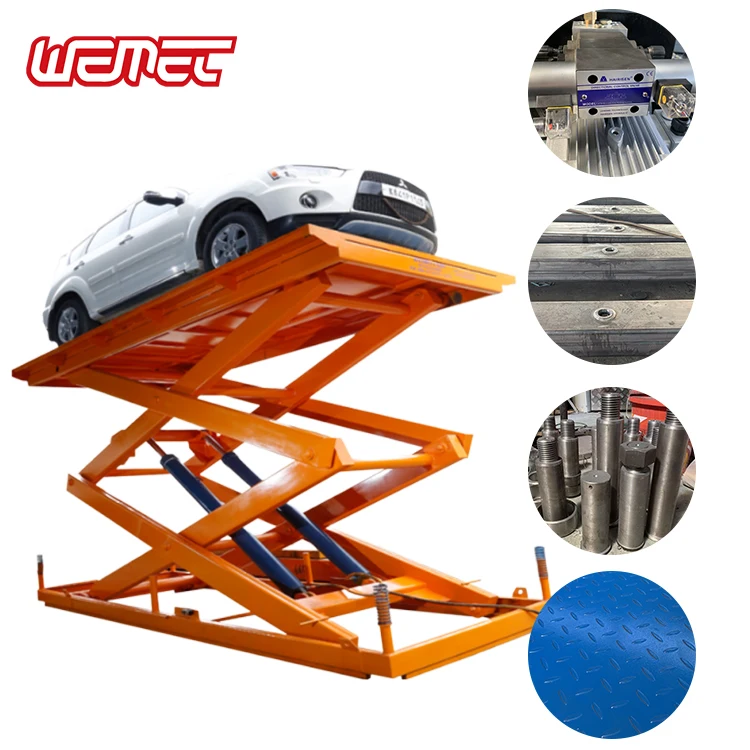 Wemet China hydraulic car lift platform/ car elevator with CE  for garage, showroom, Auto 4s, workshop