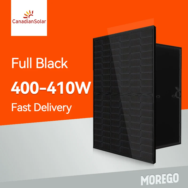 Canadian solar photovoltaic panels black frame and black back 400w 395W 405w 400 watt solar panel price in stock