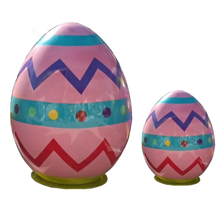 Factory Customized Dia25-70cm Easter Decoration Fiberglass Easter Egg For Easter Holiday Decoration