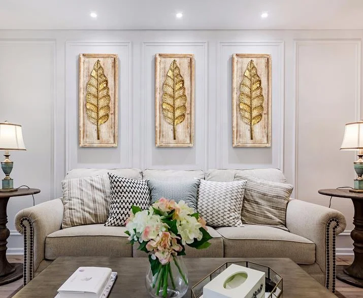 factory directly price best sale wall gold leaf wall metal art leaf decor wall wood leaf