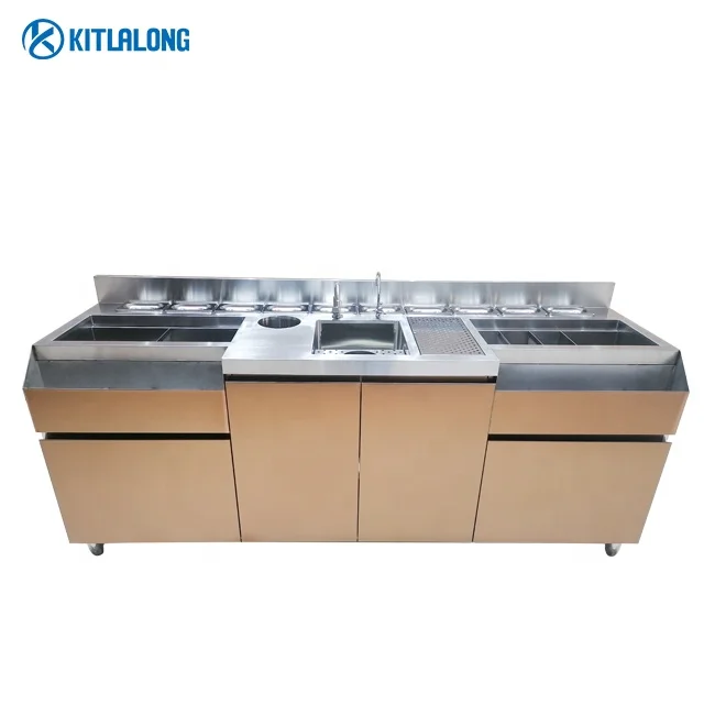 Kitlalong  New Product Customized Rose Gold Color Stainless Steel  Bar Equipment  Cocktail Bar Station