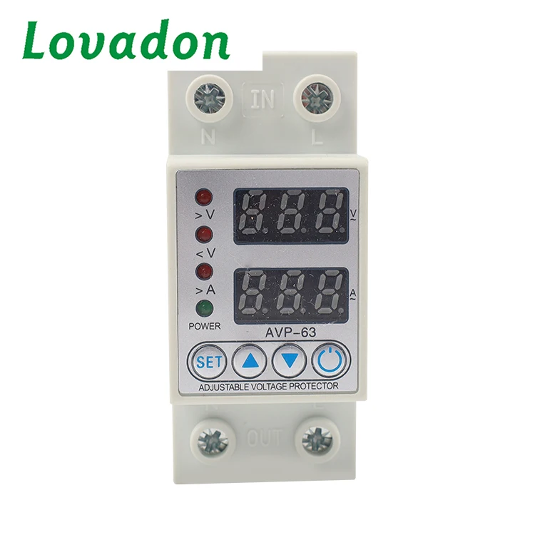 AVP-63 230V din-рейку Регулируемая Накладные наушники пониженного напряжения Защитный протектор реле защиты Цифровой Электрический