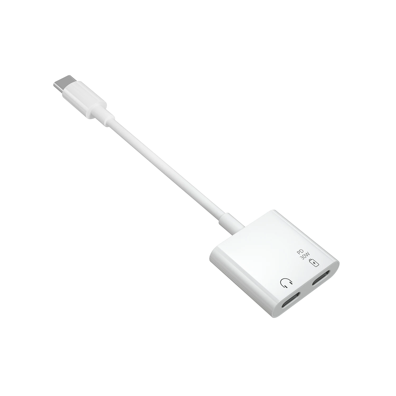 Разветвитель USB Type-C, 1 штекер на 2 гнезда, аудио и зарядка, адаптер 2 в 1 с PD 30 Вт, быстрая зарядка, потоковое оборудование, концентратор USB C