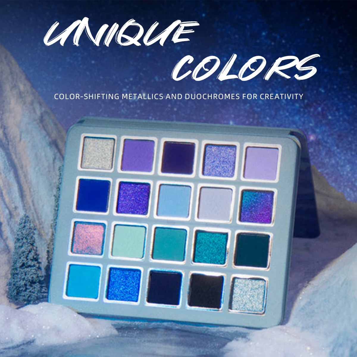 OEM Yiwu Beauty Makeup Eyeshadow Palette Private Label Talc Free High Pigmented Eyeshadow Palette Customized With Mirror