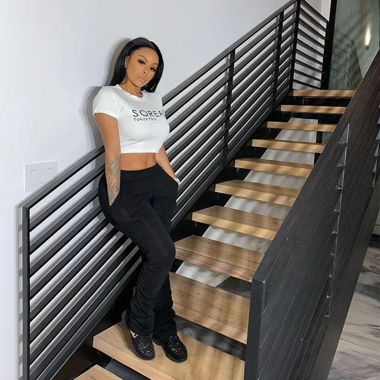 Trendy Custom Color Tight Wholesale Cotton 2020 Womens Stacked Pants Leggings