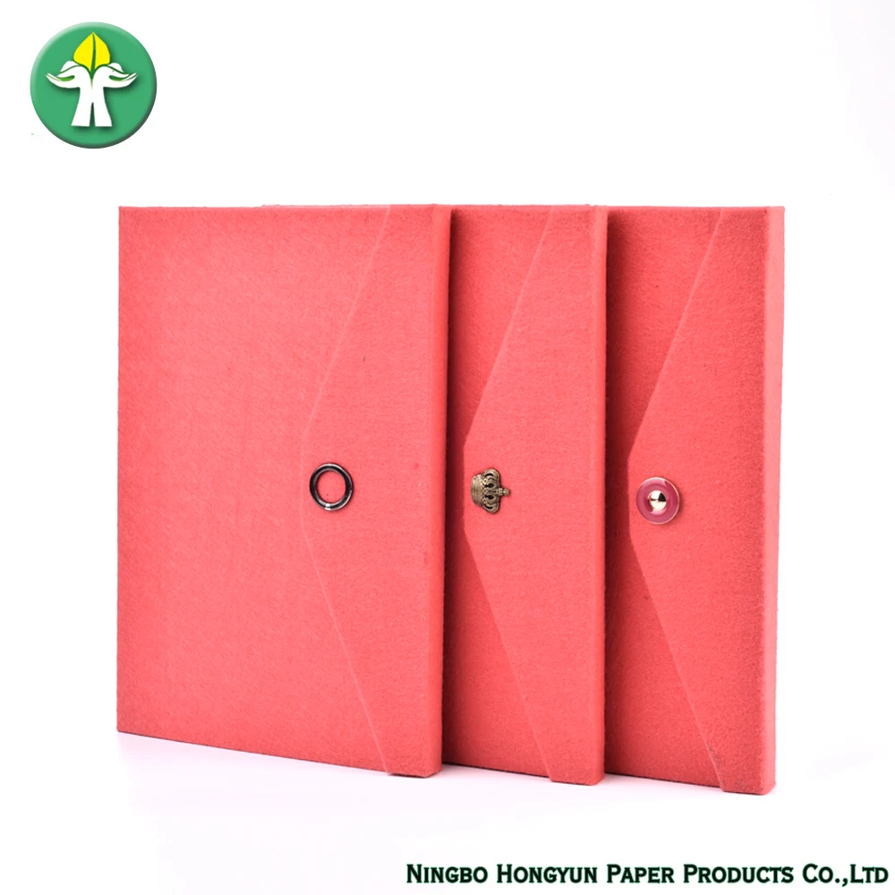 New Design Luxury Fabric Notebook Velvet Notebook with Fastener
