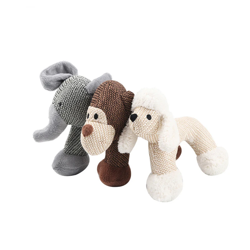 Linen Cloth Sound Bite-resistant Animal Dog Sexy Monkey Toys Best Chew Toys Teething Puppies Plush Dog Toys