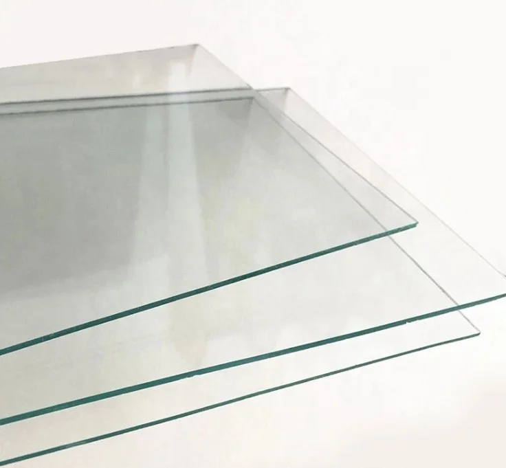 
clear glass with big size or cut to size polished edges and washed 