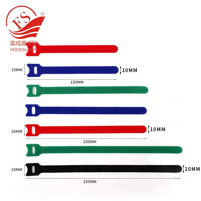 Factory Price Manufacturer Supplier Colorful Cable Hook Loop Tape Reusable  Hook and Loop Cable Ties