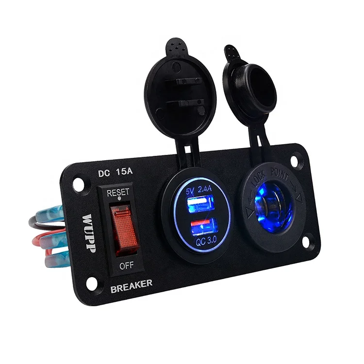 5 В DC Dual Usb выход разъем панели переключатель автомобильное зарядное устройство с адаптером розетки