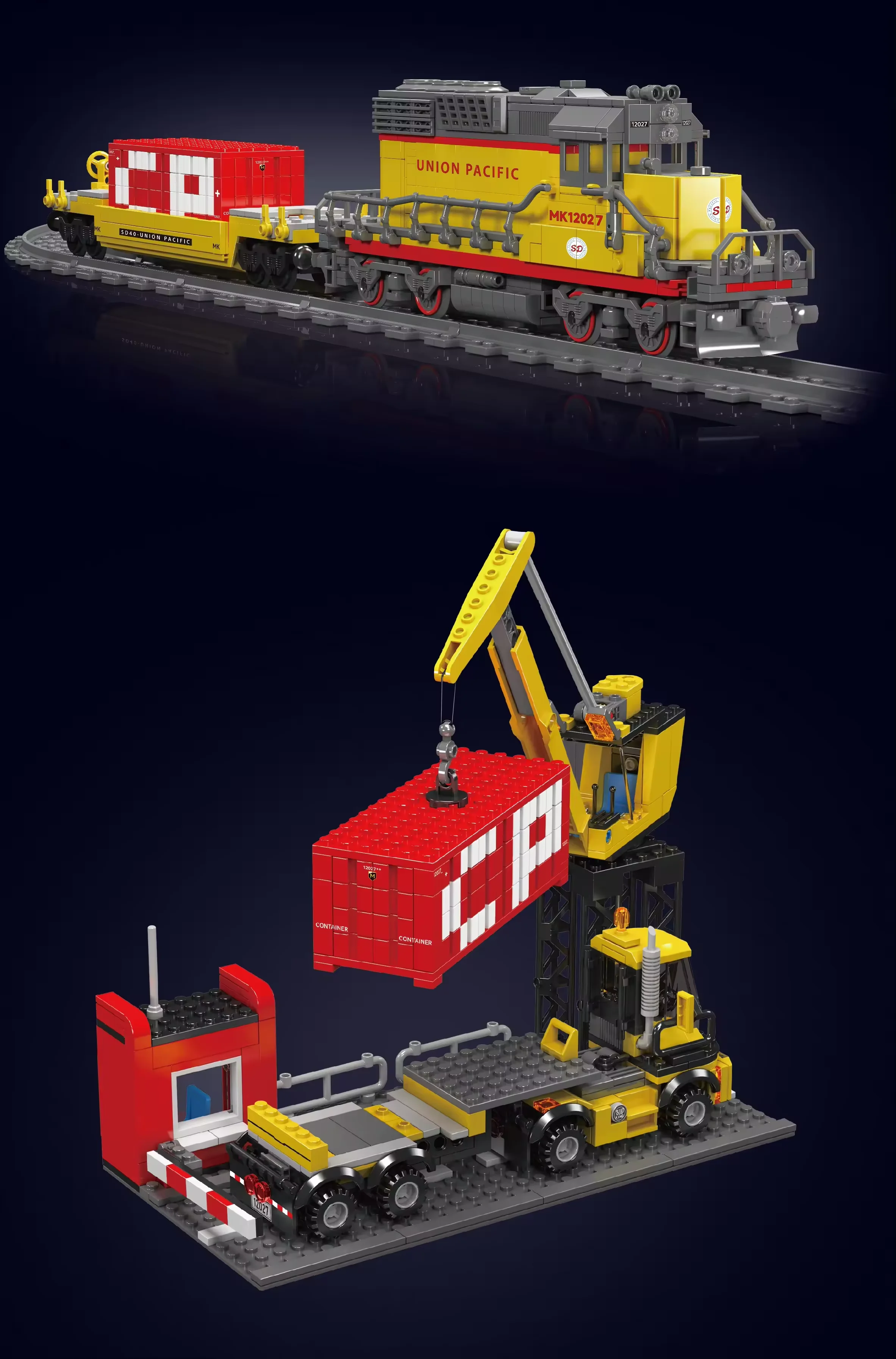 Mould King 12027 High-Tech Remote Control SD40-2 Diesel Locomotive Model RC Train Toys Kids Christmas Gifts Building Block Sets
