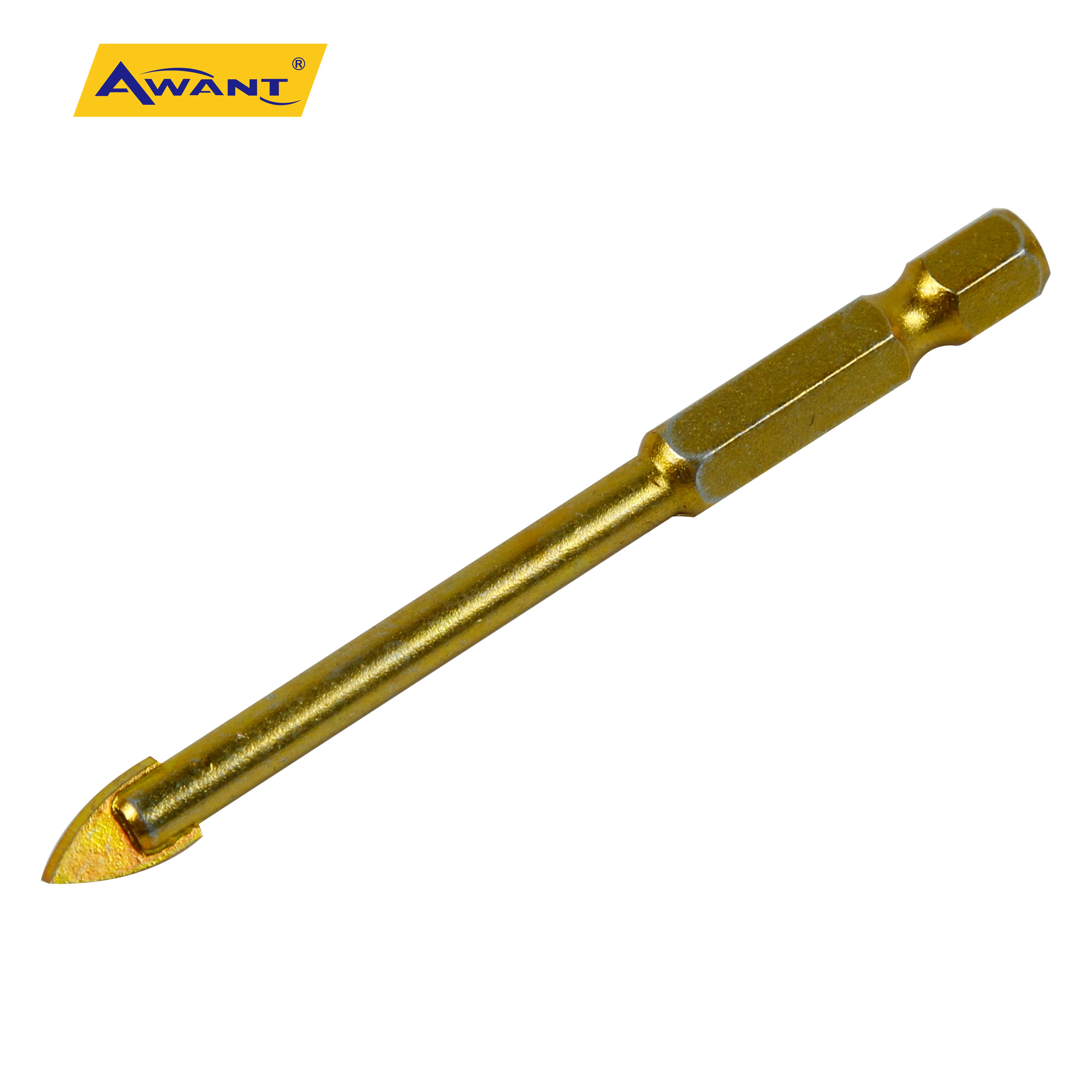 
Glass Drill Bit 6mm Triangle Spear Head Hexagonal Shank 1/4 inch Hole Cutter for Ceramic Tile Glass Marble Granite Concrete 