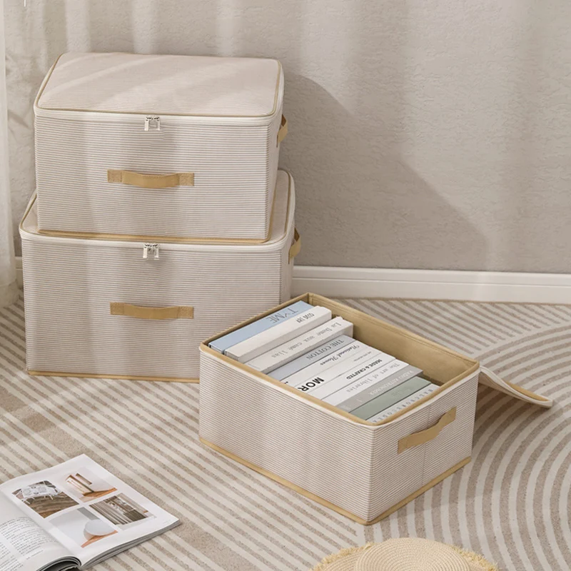 8-57L Storage Bins with Zipper Lid Non Woven Fabric Storage Baskets Boxes Foldable Closet Shelf Clothes Organizer Container