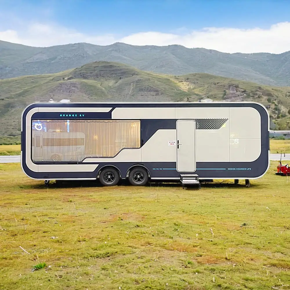 Luxury Tiny House on Wheels Road Camper Trailers Motorhome caravan With Kitchen and Inside Sleeping Area