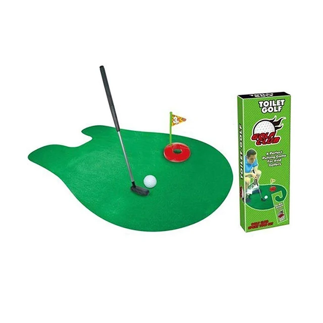 Hot selling mini golf toilet sports toys leisure funny toilet toy game set indoor