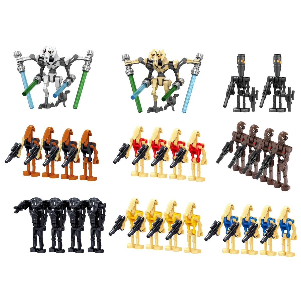 28-Piece Pack Battle Soldiers Generals Battle Droids with Weapons Set Building Blocks Action Figures Toy Boys Kids Gift