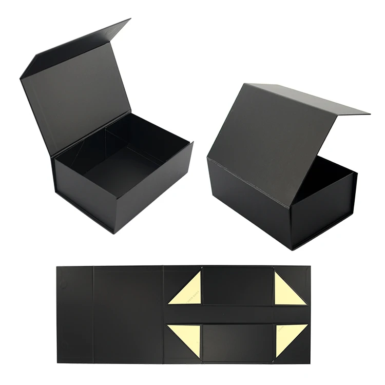 Wholesale Custom Cosmetic Make Up Rigid Foldable Box Collapsible Rigid Box Magnetic Paper Box Packaging With Logo Lid Ribbon