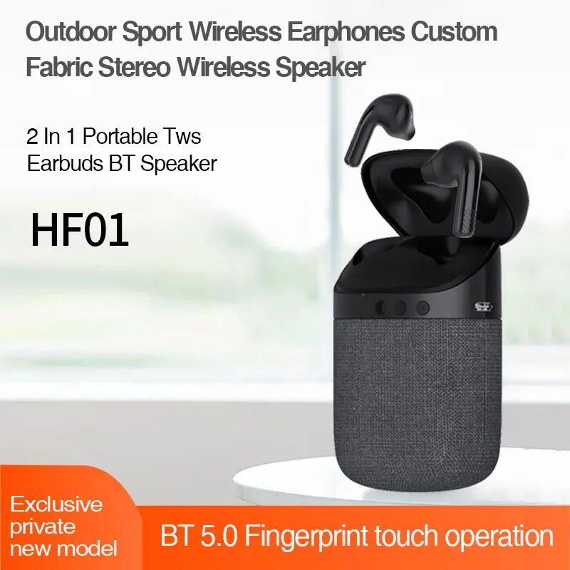 Portable 2 In 1 wireless Earphone bt speaker gaming headset Outdoor Sport wireless earbuds and Wireless Stereo Speaker