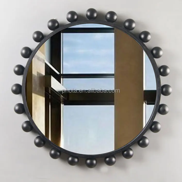 Wood Frame Mirror Rustic Style Decorative Wall Mirror