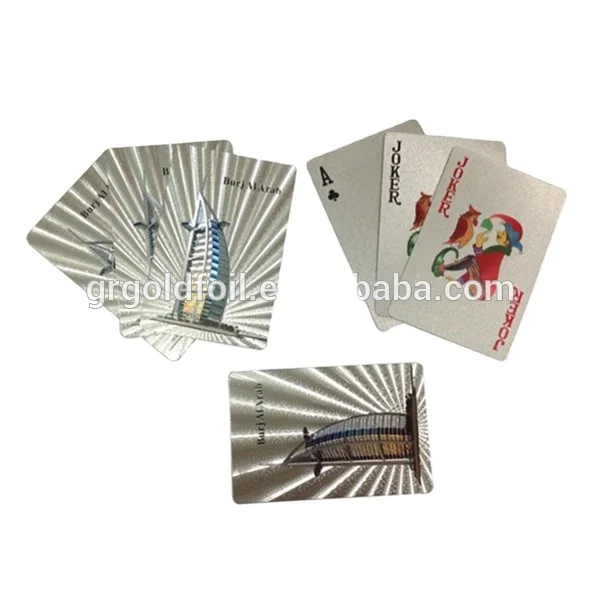 Dubai Burj Al Arab silver foil playing card 24k gold foil playing card