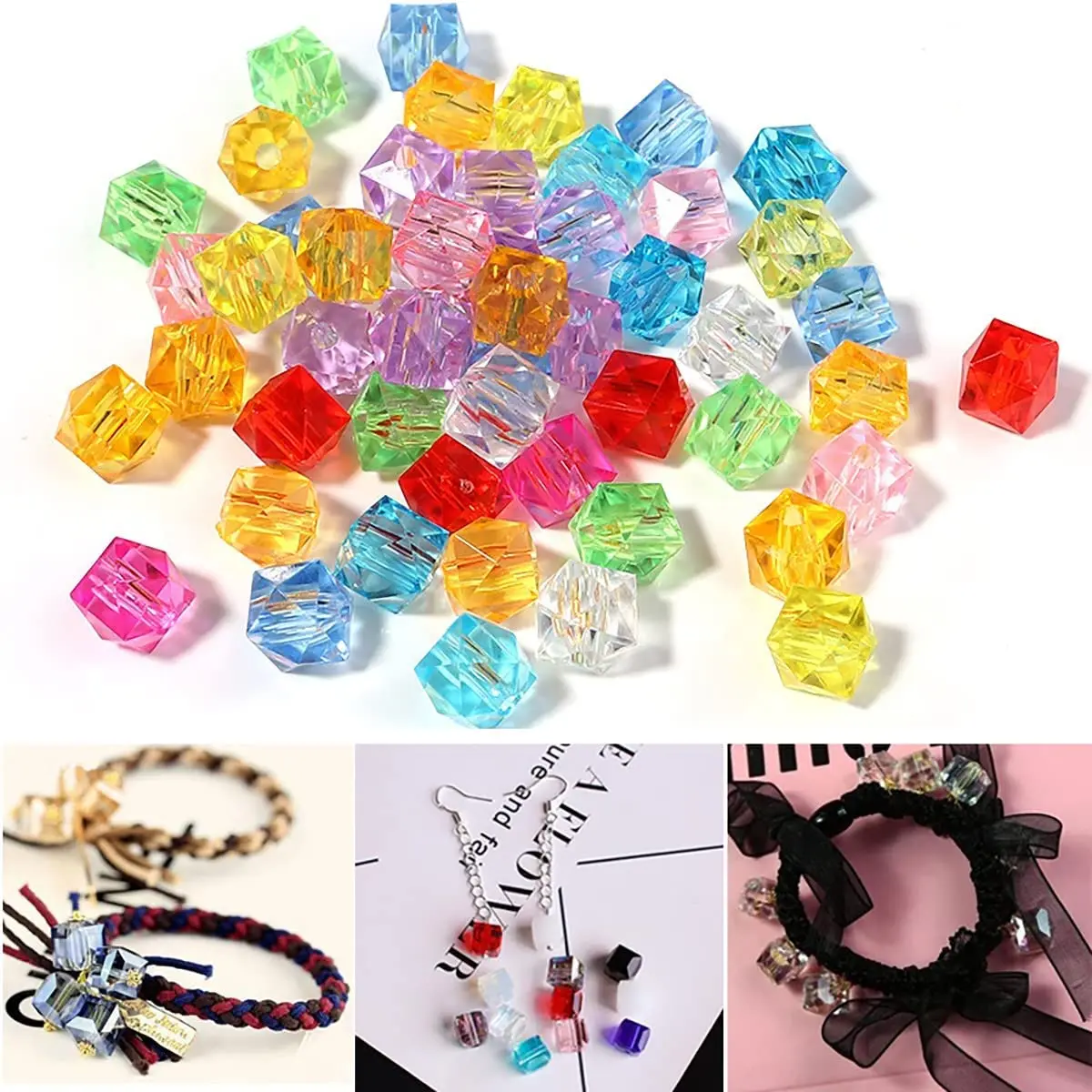 Creative DIY Handmade Jewelry Mobile Phone Chain Gift Vase Decoration Irregular Clear Crystal Bead Facet