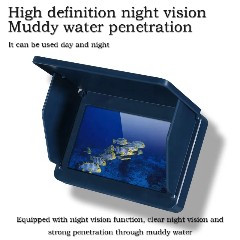 ANICCOM 2024 New Arrival 5 inch Visual Fish Finder 45m Underwater Video Probe Camera Muddy Water Night   Screen